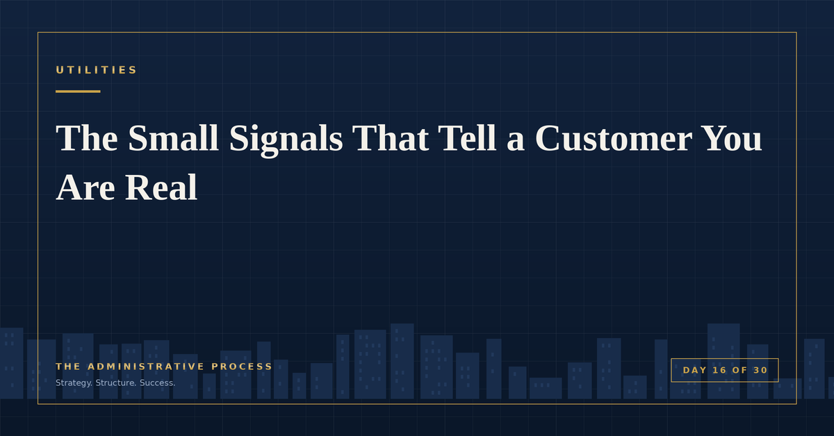 The Small Signals That Tell a Customer You Are Real — The Administrative Process