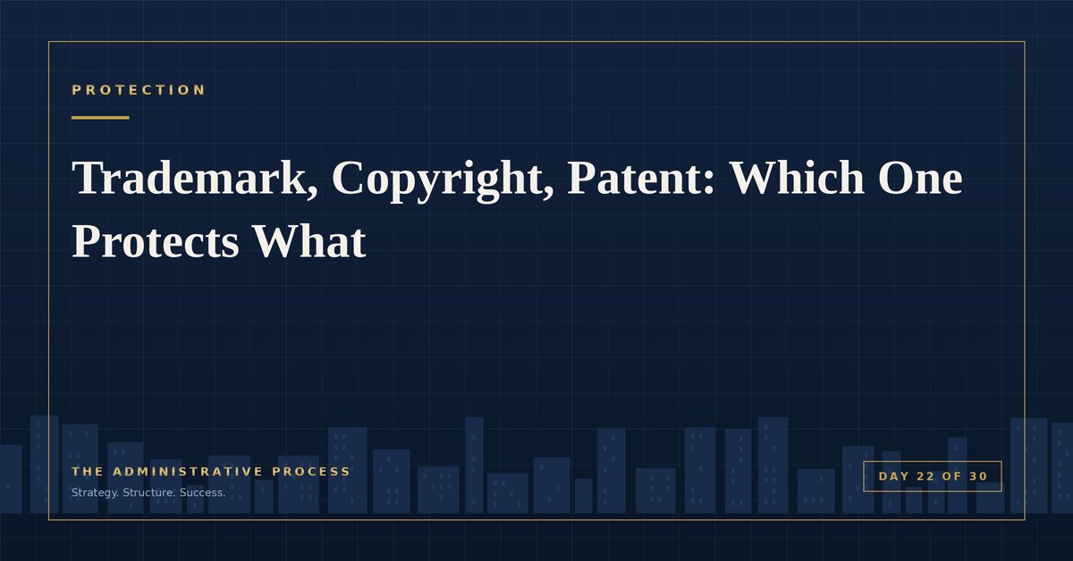 Trademark, Copyright, Patent: Which One Protects What — The Administrative Process