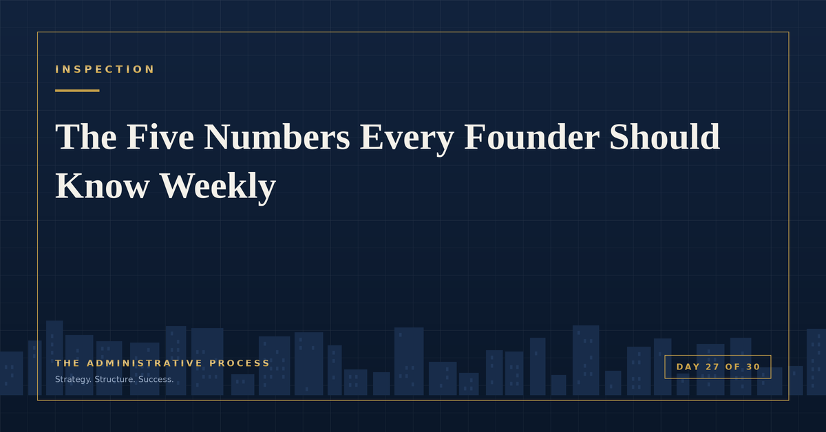 The Five Numbers Every Founder Should Know Weekly — The Administrative Process