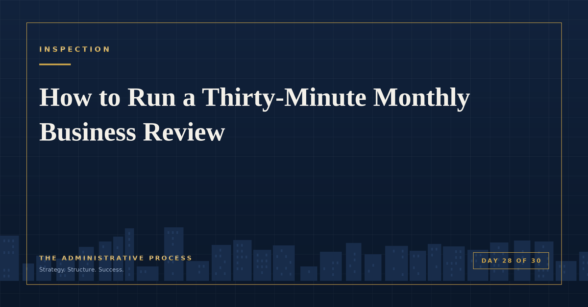 How to Run a Thirty-Minute Monthly Business Review — The Administrative Process