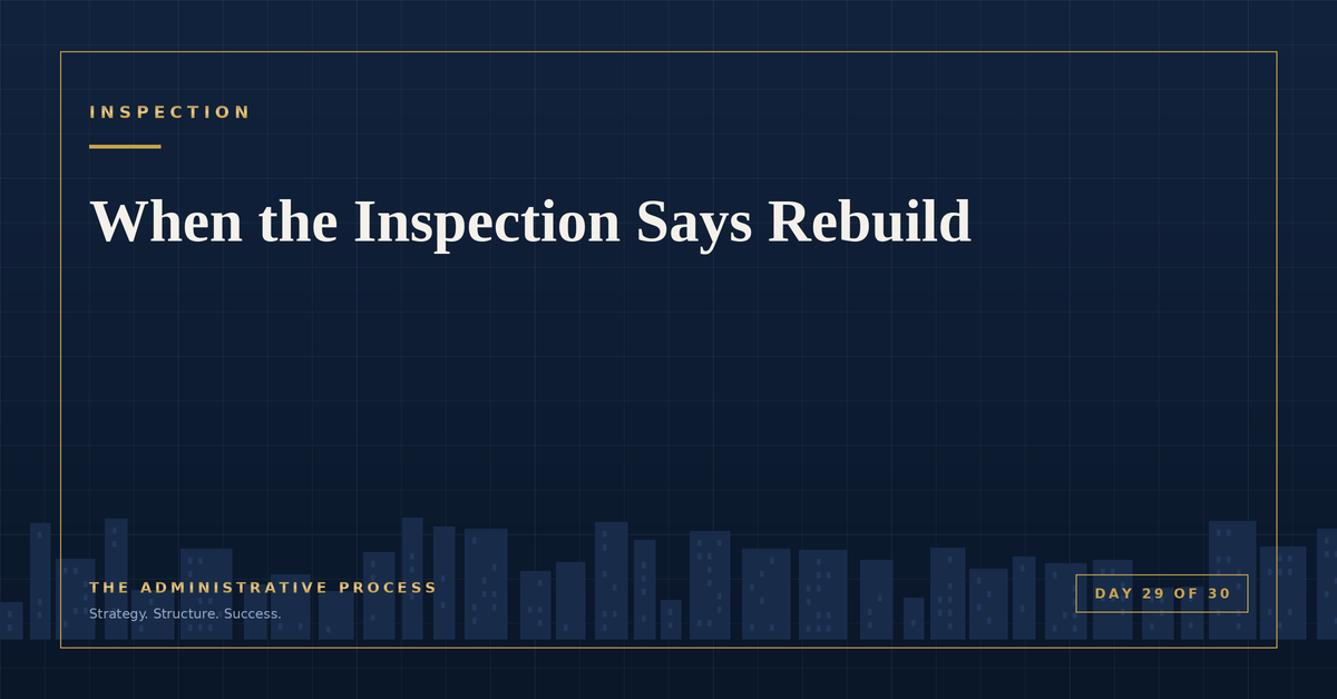When the Inspection Says Rebuild — The Administrative Process