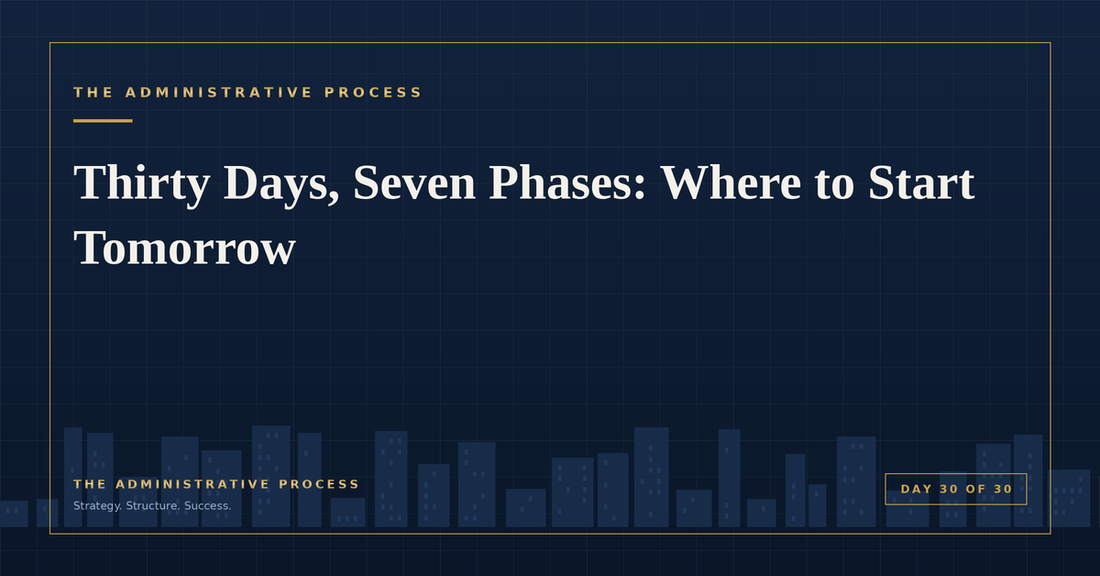 Thirty Days, Seven Phases: Where to Start Tomorrow — The Administrative Process