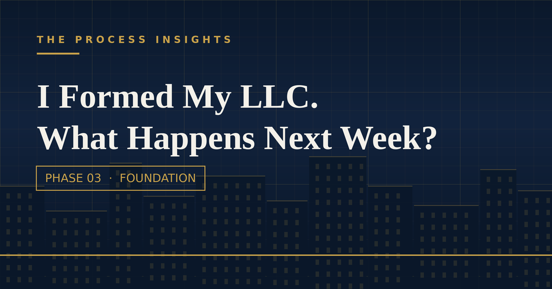The Process Insights: I Formed My LLC. What Happens Next Week? Phase 03, Foundation.