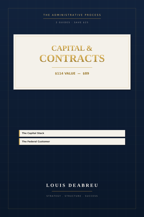Capital & Contracts Bundle — The Capital Stack and The Federal Customer. Two guides, $114 value for $89.