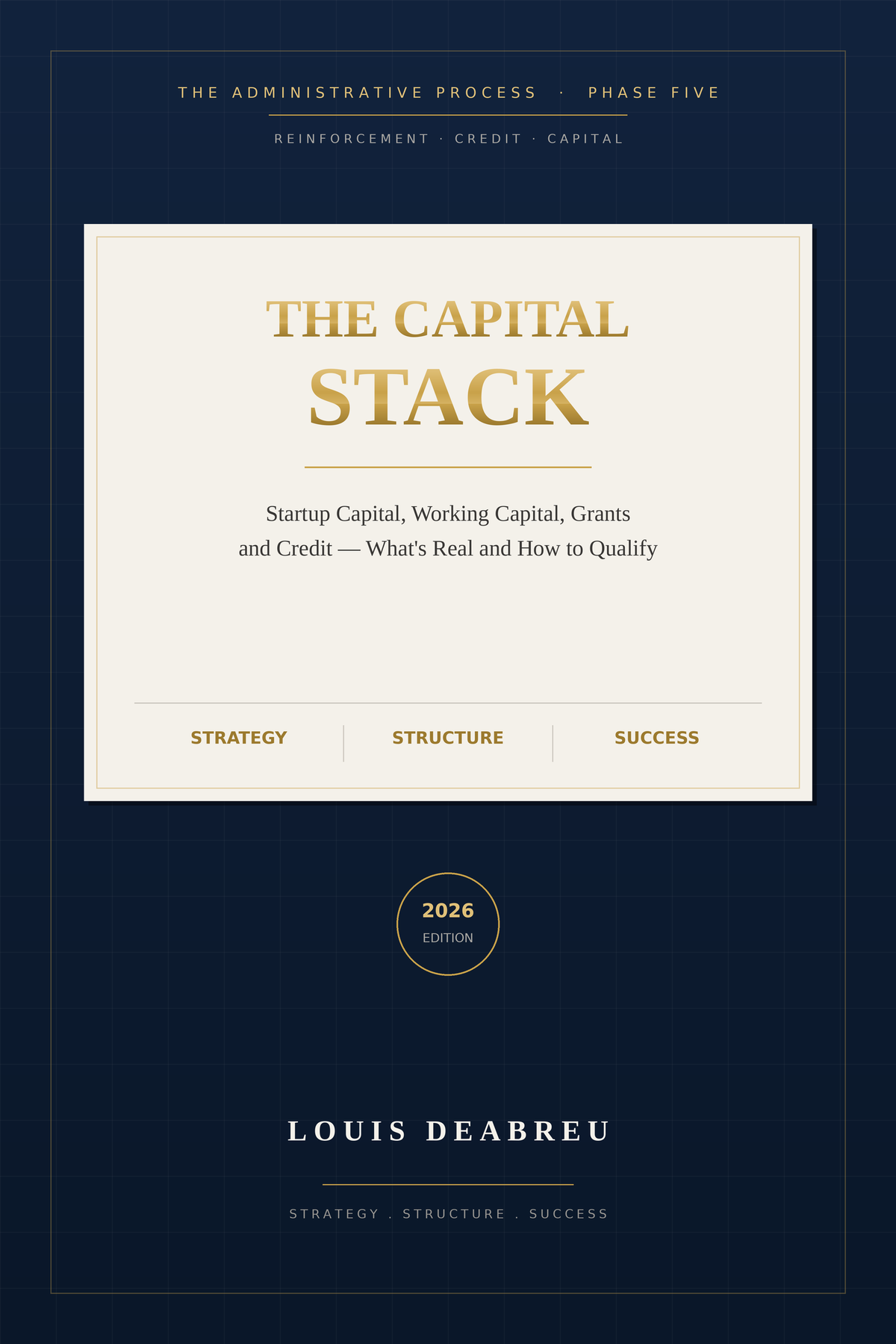 The Capital Stack — Startup Capital, Working Capital, Grants and Credit, 2026 Edition, by Louis DeAbreu